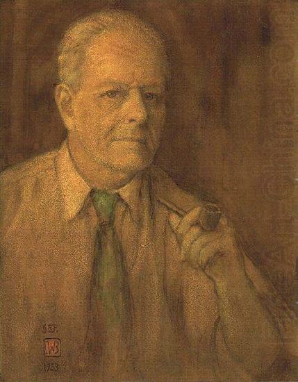Watercolor self-portrait of Charles W. Bartlett, 1933, private collection, Charles W. Bartlett